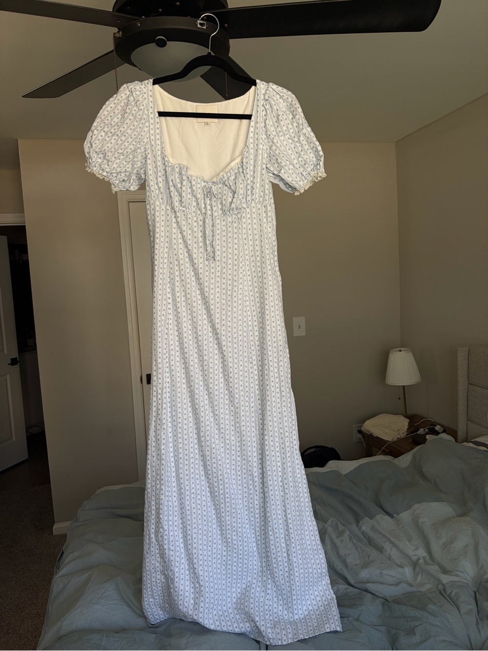 Reformation White/Blue Floral Maxi Dress